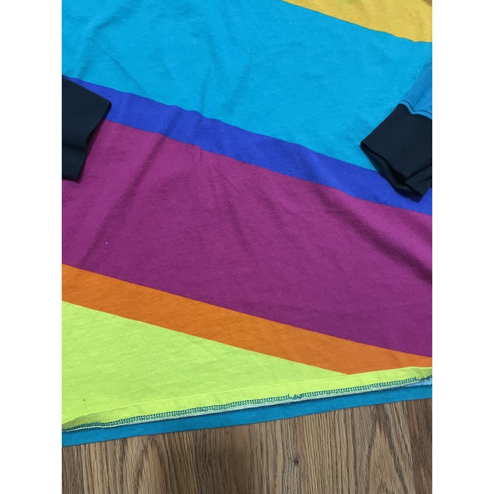 Nike Air T-Shirt Mens Large Retro Geometric Colorblock Long Sleeve Athletic Cut - Picture 7 of 11